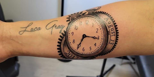 Explore tattoo sleeve black and grey ideas, creative tattoo ideas in Easley, available at Peach Pit Tattoo