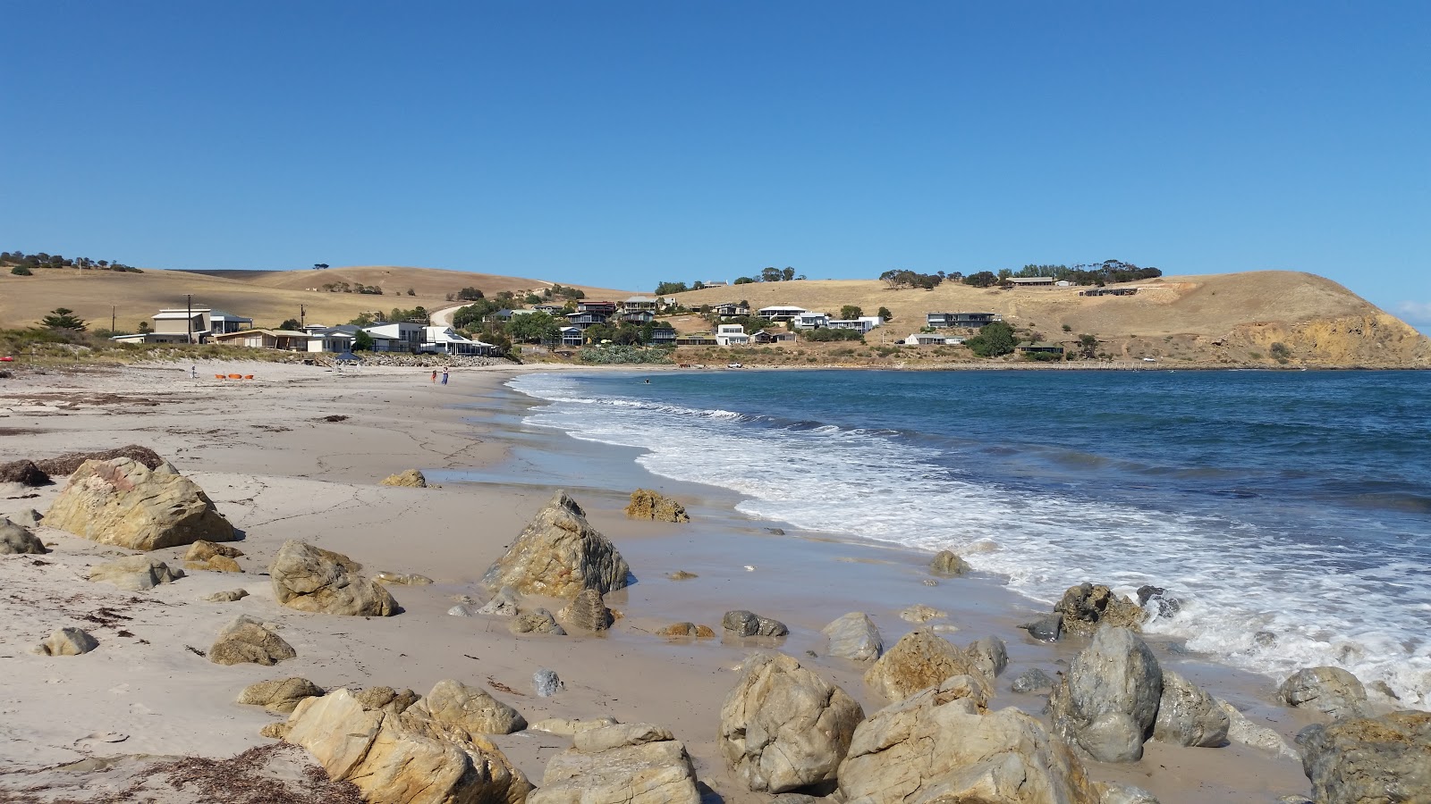 Photo of Myponga Beach with turquoise pure water surface