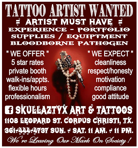 Tattoo Shop «Skullaztyx Art & Tattoo», reviews and photos, 1108 Leopard St, Corpus Christi, TX 78401, USA