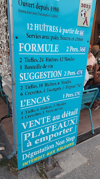 Restaurant de fruits de mer Chez La tchepe à Bouzigues - menu / carte