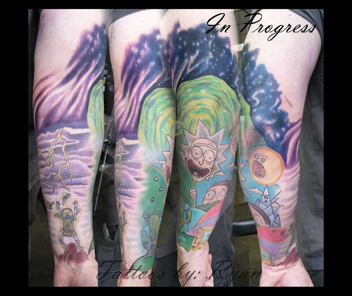 Explore male back tattoo ideas, creative tattoo ideas in Renton, available at Handsome Devil Ink