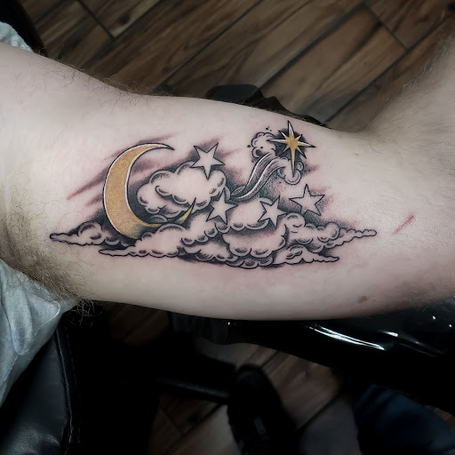 Explore leather tattoo ideas, creative tattoo ideas in Calhoun, available at A Sailors Grave Tattoo Parlor