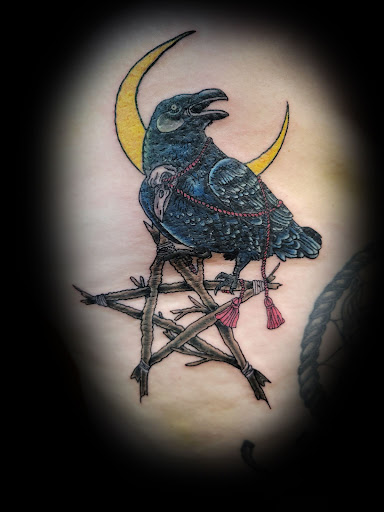 Explore harry potter sleeve tattoo ideas, creative tattoo ideas in Waterloo, available at Friki Tiki Tattoo and Gallery