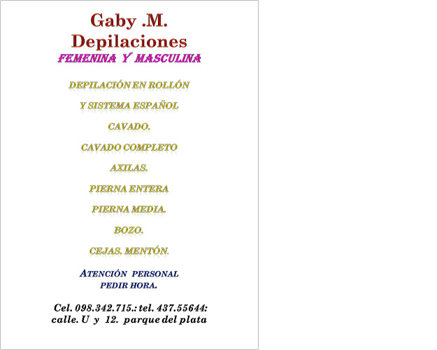 Opiniones de Gaby . M .Depilaciones en Canelones - Centro de estética