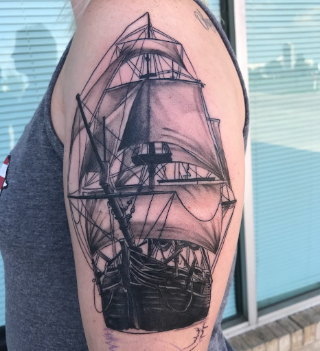 Explore boating tattoo ideas, creative tattoo ideas in Tulsa, available at Electric Gnome Tattoo