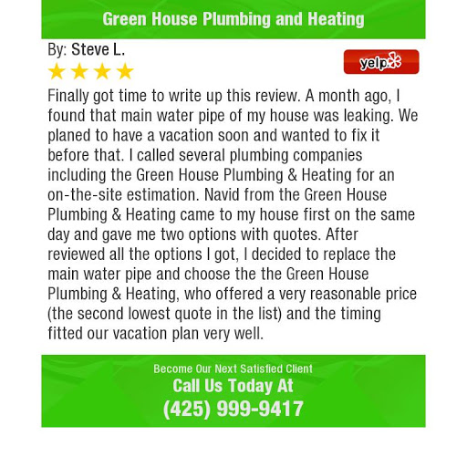 Plumber «Green House Plumbing and Heating», reviews and photos, 13330 SE 30th St, Bellevue, WA 98005, USA