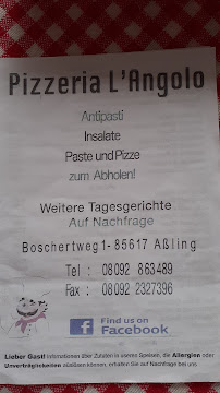 Pizzeria Pizzeria La Piazzetta UG à Aßling - menu / carte