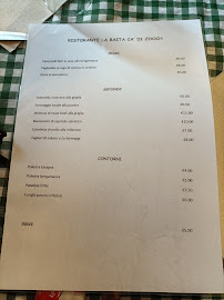 Menu du Ristorante La Baita Cà di Zooch à Valpiana