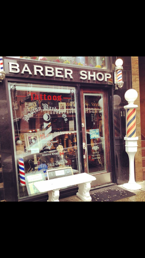 Explore dog collar tattoo ideas, creative tattoo ideas in Boston, available at Boston Barber & Tattoo Co.