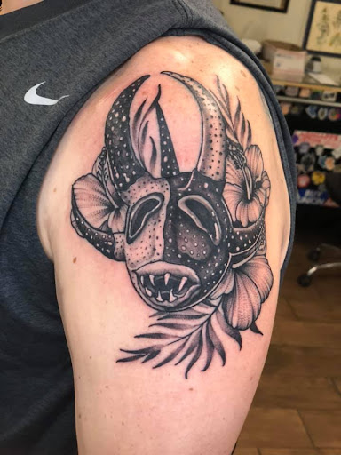 Explore chest tattoo cover up ideas, creative tattoo ideas in New Orleans, available at SwampWater Studio, LLc