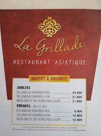 Menu du La Grillade à Monéteau