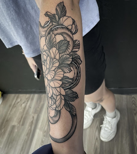 Explore sleep token tattoo ideas, creative tattoo ideas in La Crosse, available at Nickel & Brass Tattoo Collective