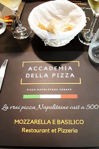 Menu du Mozzarella e Basilico -Accademia della Pizza- à Perpignan