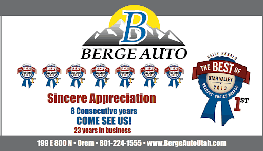 Used Car Dealer «Berge Auto», reviews and photos, 199 800 N, Orem, UT 84057, USA