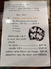 Restaurant Little by Little à Cogolin (le menu)