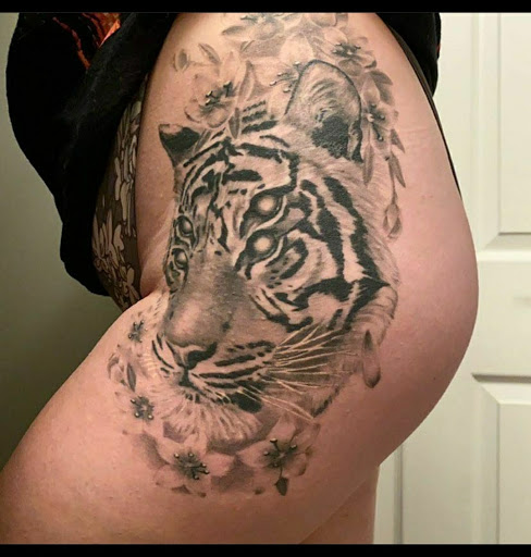 Explore side of the hand tattoo ideas, creative tattoo ideas in Taylor, available at Babydolls Tattoos