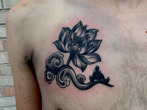 Explore bear sleeve tattoo ideas, creative tattoo ideas in Lockport, available at Archer Ink Tattoo