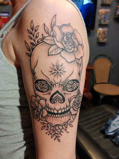 Explore death tattoo ideas, creative tattoo ideas in Conover, available at Evermore Custom Tattoos