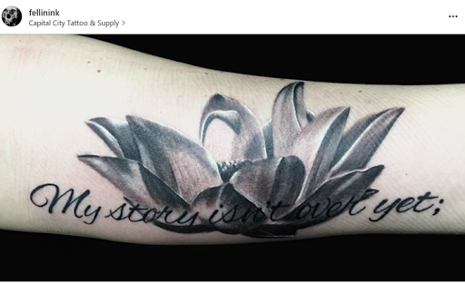 Explore flower tattoo ideas on arm, creative tattoo ideas in Concord, available at Capital City Tattoo LLC