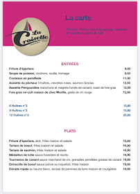 Menu / carte de La Croisette à Châtelaillon-Plage