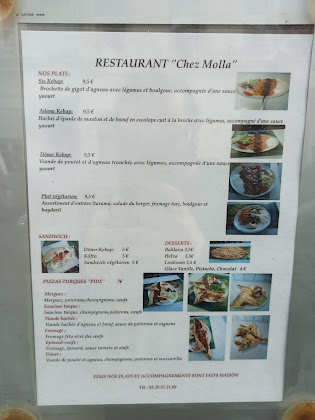 menu du restaurants Chez Molla à Lille