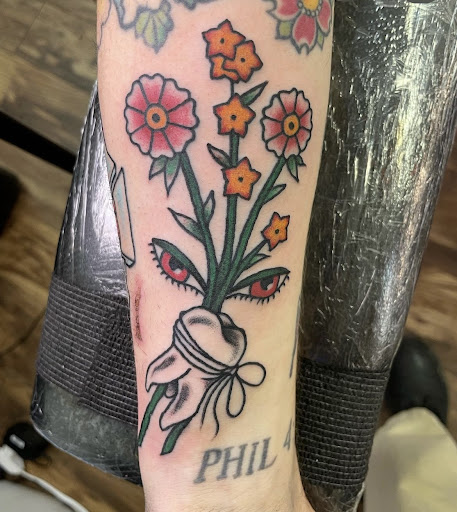 Explore butterfly sleeve tattoo ideas, creative tattoo ideas in Baltimore, available at Rippd Canvas Tattoo Shop Artists Social Club