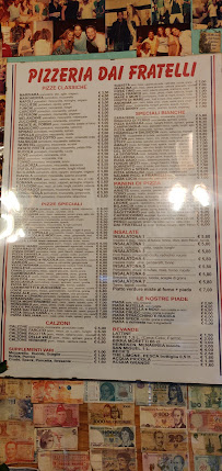 Menu / carte de Pizzeria D'asporto Dai Fratelli Bologna à Bologna