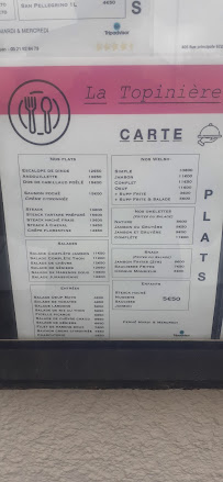 Restaurant français La Topinière à Beuvrequen - menu / carte