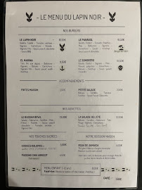 Menu du Le Lapin Noir à Rennes