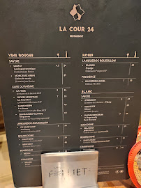 Menu / carte de La Cour 24 à Annecy