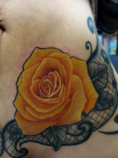 Explore forearm name tattoo ideas, creative tattoo ideas in Arlington, available at Urbans Tattoo & Piercing Studio