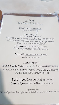 Restaurant La miniera DEL PESCE à Capoterra (la carte)