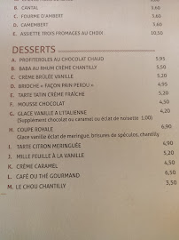 Le Petit Bouillon Versailles à Versailles menu