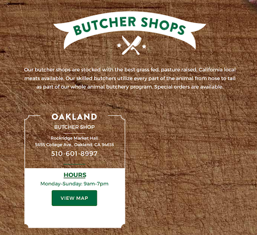 Butcher Shop «Marin Sun Farms Butcher Shop», reviews and photos, 5655 College Ave, Oakland, CA 94618, USA