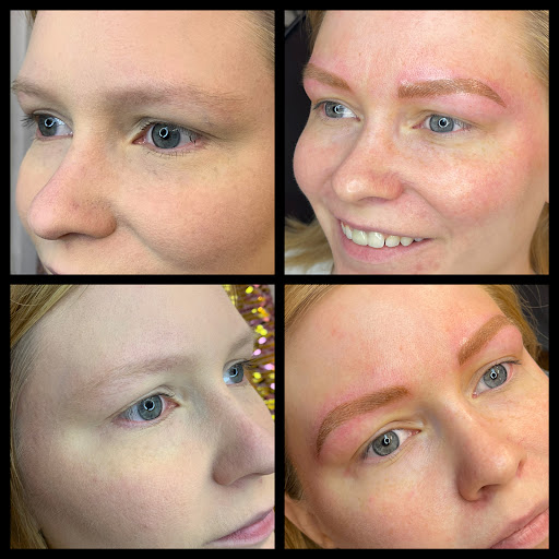 Explore girly skull tattoo ideas, creative tattoo ideas in Peoria Heights, available at BeautiFULL Brows By Jen Microblading - Permanent Makeup Wild Honey Beauty Studio