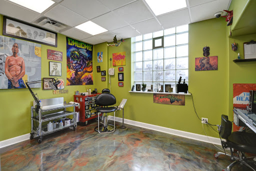 Explore large thigh tattoo ideas, creative tattoo ideas in Lockport, available at Tattoo City by Larry Brogan