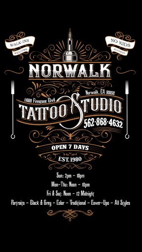 Tattoo Shop «Norwalk Tattoo Studio», reviews and photos, 11669 Firestone Blvd, Norwalk, CA 90650, USA