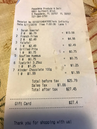 Produce Market «Pasadena Produce & Deli», reviews and photos, 6801 Gulfport Blvd S # 1, South Pasadena, FL 33707, USA