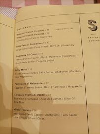 Carte du Trattoria Sorano à Regensburg