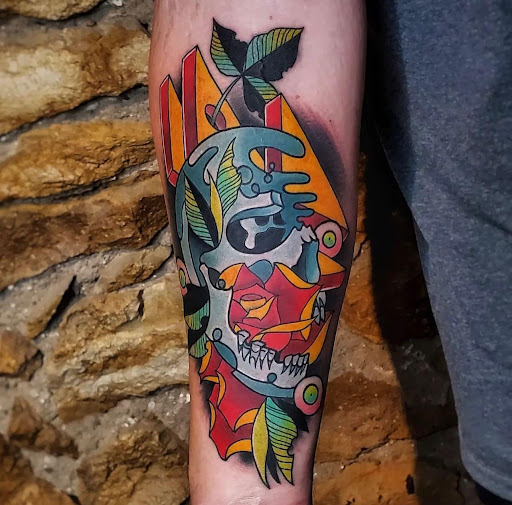 Explore tattoo sleeve ideas color, creative tattoo ideas in Lawrence, available at Black Chapel Tattoo
