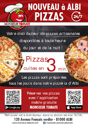 Distributeur automatique de pizzas 🍕 Monsieur Tomate - Albi Verdier - 24/7 à Albi