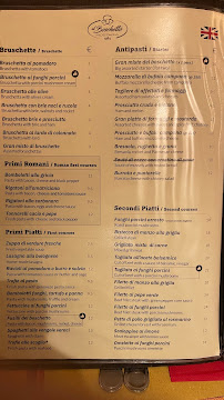 Restaurant de spécialités de la région de Rome Hostaria al Boschetto à Rome (le menu)