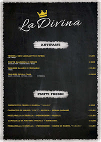Menu / carte de La Divina à Carosino