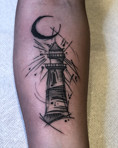 Explore death date tattoo ideas, creative tattoo ideas in Johnson City, available at Gold Cross Tattoo Co.