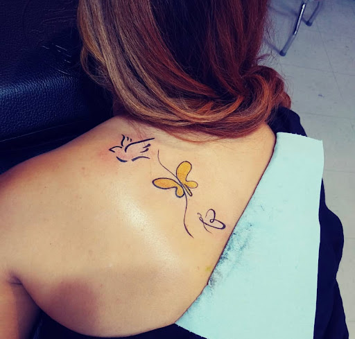 Explore archangel gabriel tattoo ideas, creative tattoo ideas in El Paso, available at Pumping Ink Tattoo Parlor