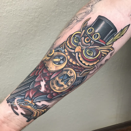 Explore half sleeve tattoo idea, creative tattoo ideas in Eustis, available at Iron Will Tattoo