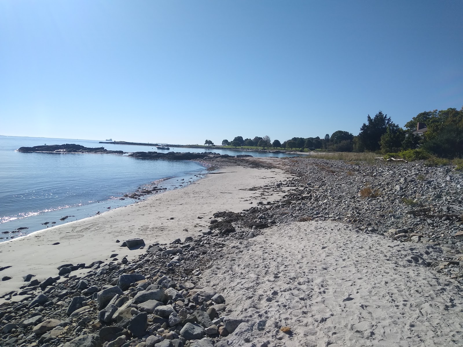 Zdjęcie New castle beach z powierzchnią jasny piasek i skały