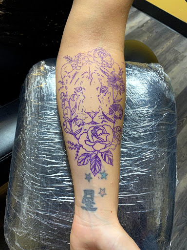 Explore cat memorial tattoo ideas, creative tattoo ideas in Warner Robins, available at Untold Pain Tattoo Studio