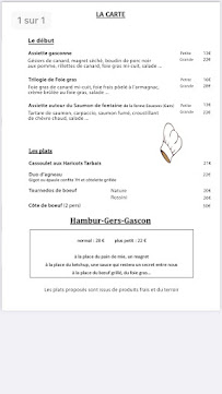 Menu / carte de La Table d'Oste restaurant à Auch