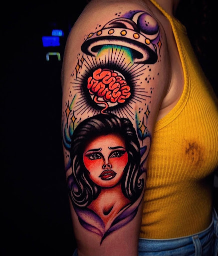 Explore cool face tattoo ideas, creative tattoo ideas in Fort Lauderdale, available at Electric Street Tattoo